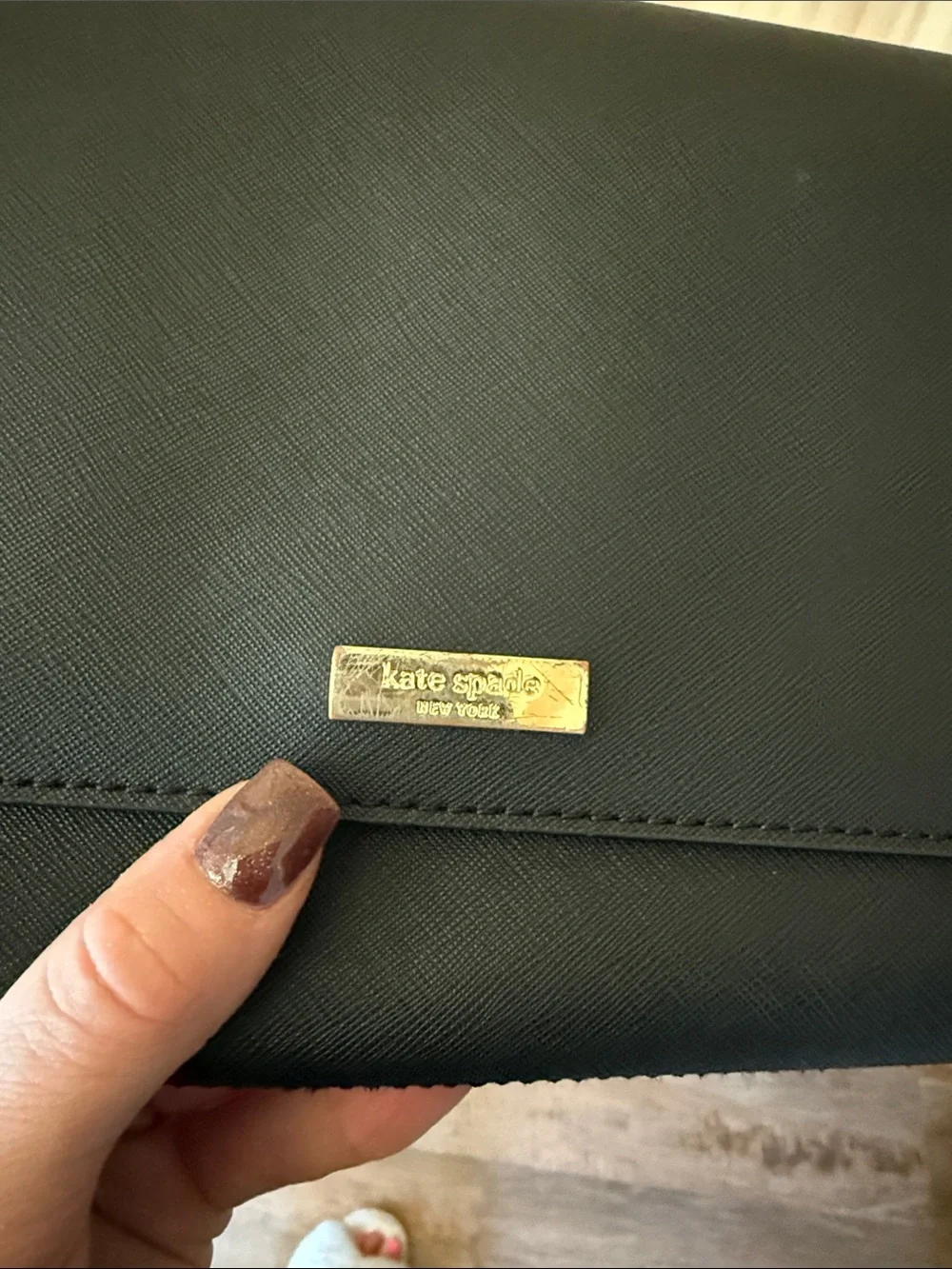 Kate Spade Leather Crossbody with Gold Chain